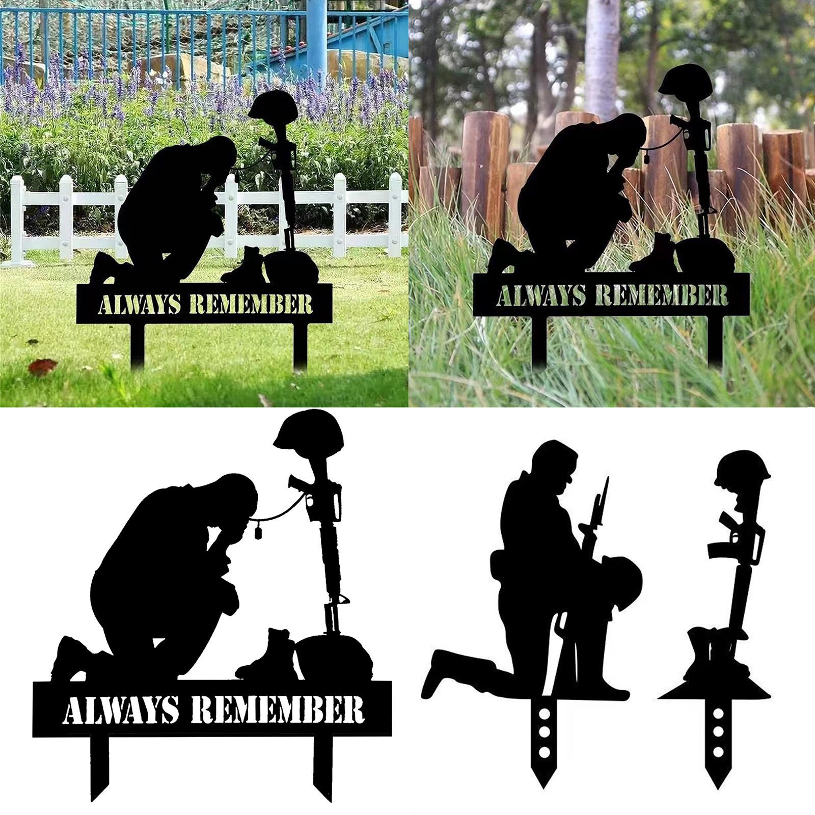 День независимости, декоративный солдат на коленях, художественный декор сада, флаг, флаг двора, американский солдат, стоя на коленях, потертое искусство, украшения для домашнего декора