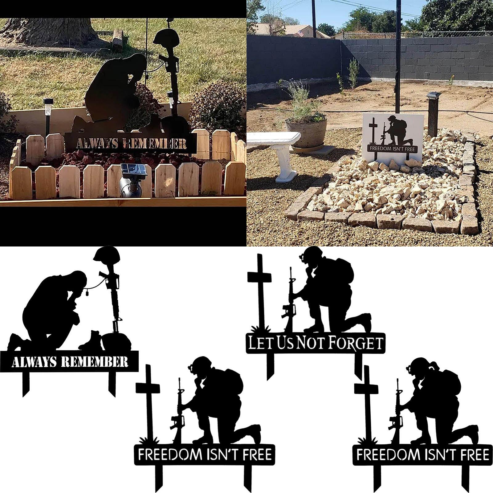 День независимости, декоративный солдат на коленях, художественный декор сада, флаг, флаг для двора, американский солдат, стоя на коленях, потертое искусство, украшения для домашнего декора
